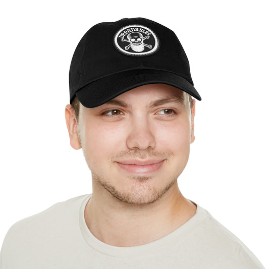 White DreadAbles Logo - Hat with Leather Patch (Round)